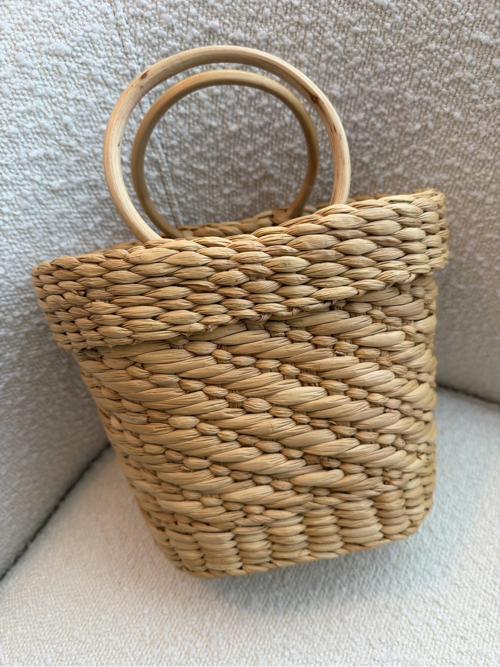 POOLSIDE Straw Tote with 'Hola' Embroidery - Picture 3 of 6